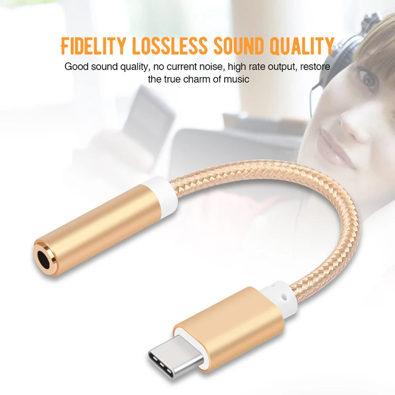 

Mobile Phone Adapters Type C To 3.5mm Headphone Jack Aux Audio Adapter for HTC Bolt Samsung Galaxy S8 S9 Typec To 3.5 mm Cable