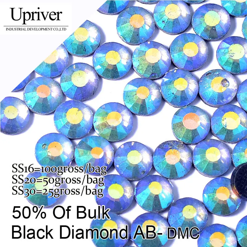 

Bulk Packing Shiny Stones Flatback Best Quality SS16 SS20 SS30 Black diamond AB Hotfix Rhinestones