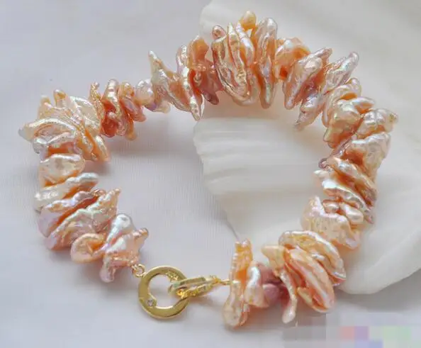 

1579 DENS PINK BIWA FRESHWATER PEARL BRACELET