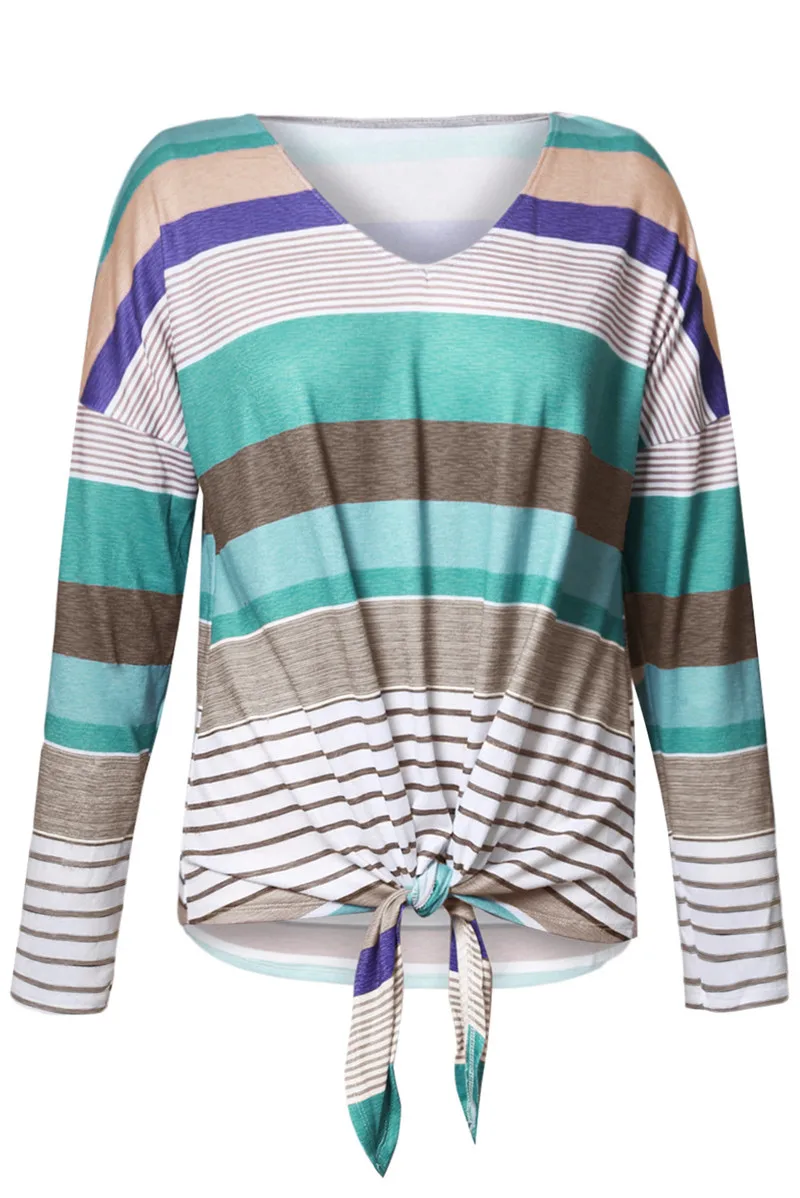 Brownish-Multi-Striped-Tie-Front-Long-Sleeve-Top-LC251551-17-3