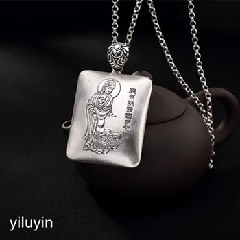 

KJJEAXCMY Fine jewelry S990, hollowed out, clover flowers, riches and fringes, pure silver Thai silver sweater chain pendant