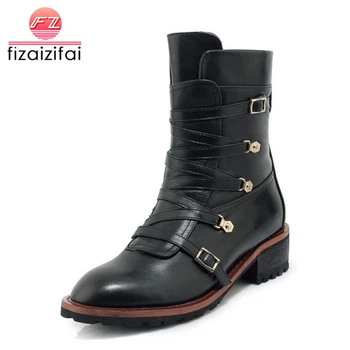 

Coolcept Woman Ankle Boots Real Leather Plush Fur Warm Woman Shoes Winter Fashion Short Boots Ladies Footwear Size 33-40