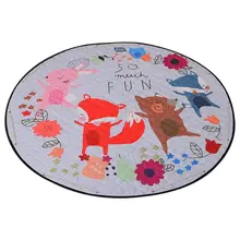 Горячий круглый коврик детский игровой коврик органайзер для хранения игрушек, коврики для детской Большой полиэстер Противоскользящий мультфильм животных Детский напольный коврик игра