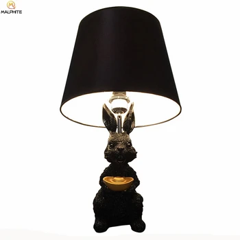 

Nordic Resin Gold Ingot Rabbit Table Lamp Living Room Simple Lamps Table Kids Bedroom Table Light Home Deco Lighting Luminaria