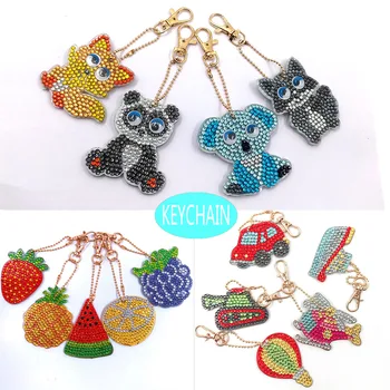 

HUACAN DIY Diamond Painting Keychain Bag Decorations Jewelry Keyring Diamond Embroidery Sale Key Buckle Cartoon Handmake Gifts