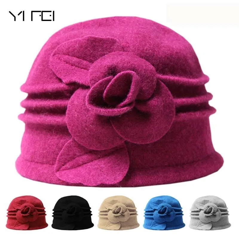 Шапка женская фетровая с цветком|girls fedora|women fedorahat brand |