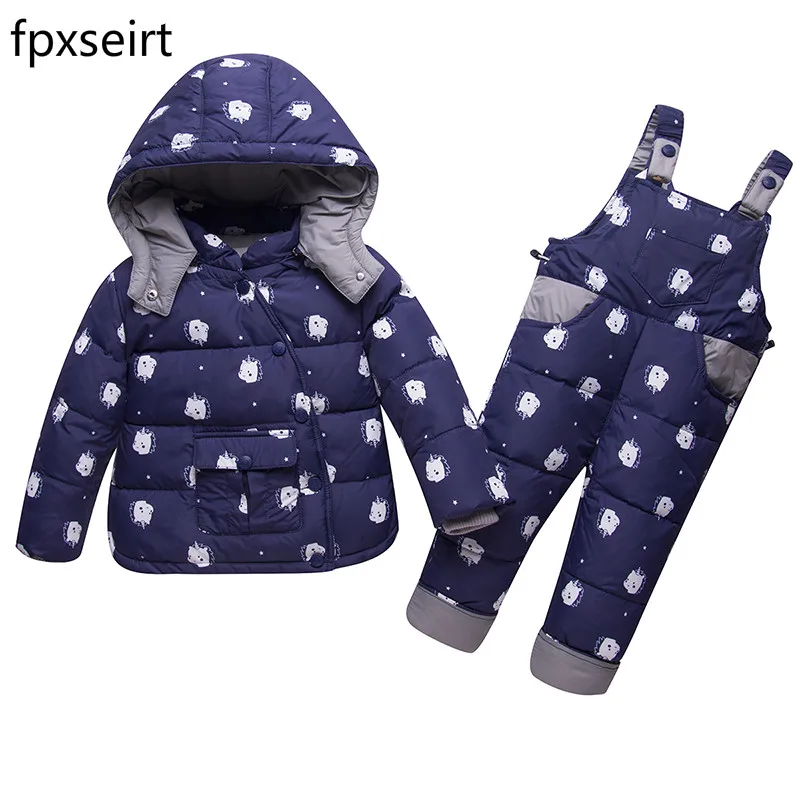 Windproof Waterproof Winter Suits for Kids Baby Boys Girl Hoodies Down