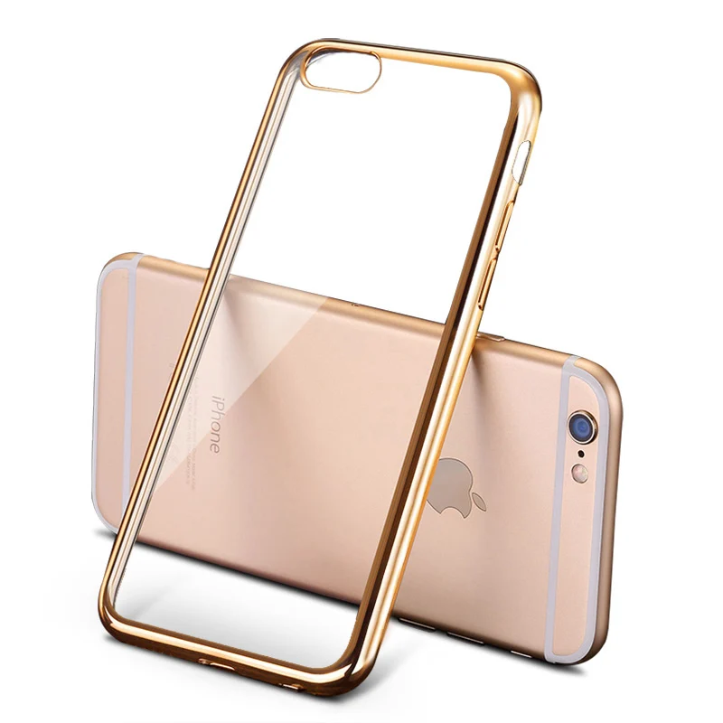 Luxury Silicone Case For iPhone 6 S 6S / 6 Plus 6S Plus Transparent Glitter Cover Gold Coque Fundas Capinha i Phone 5.5 inch