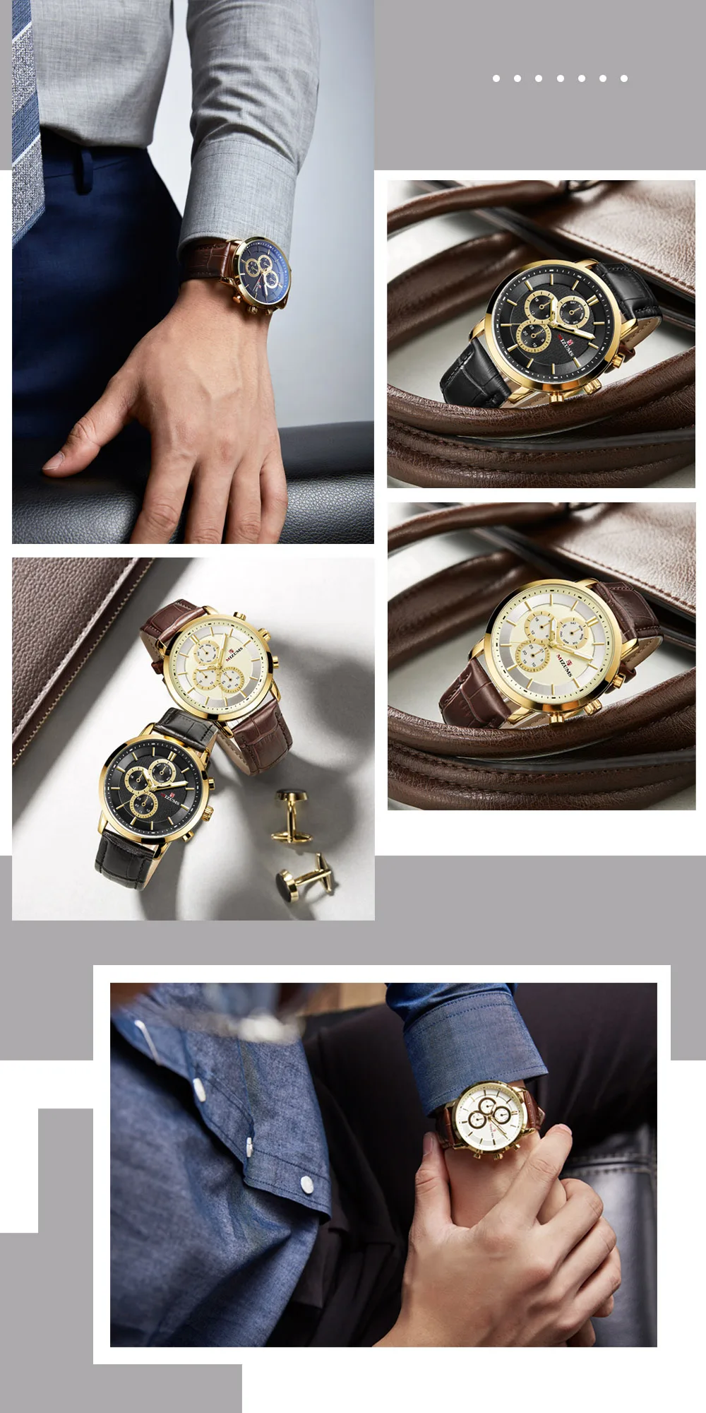 2019 mizums Gold Quartz Watch Top Brand Luxury Men Watches Fashion Man Wristwatches vogue leather strap Relogio Masculino Saatler drop shipping (10)