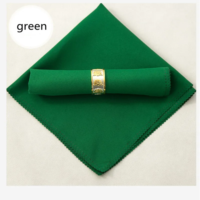 

green polyester table napkins /cloth napkins on the table /wedding linen napkins 100 pcs
