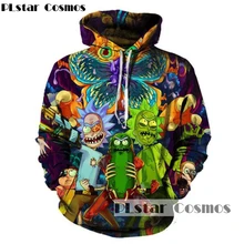 PLstar Cosmos 2017 Fashion Hip hop 3d Hoodies Hot cartoon rick and morty printed Women/Men Hoody Streetwear hooded sweatshirts