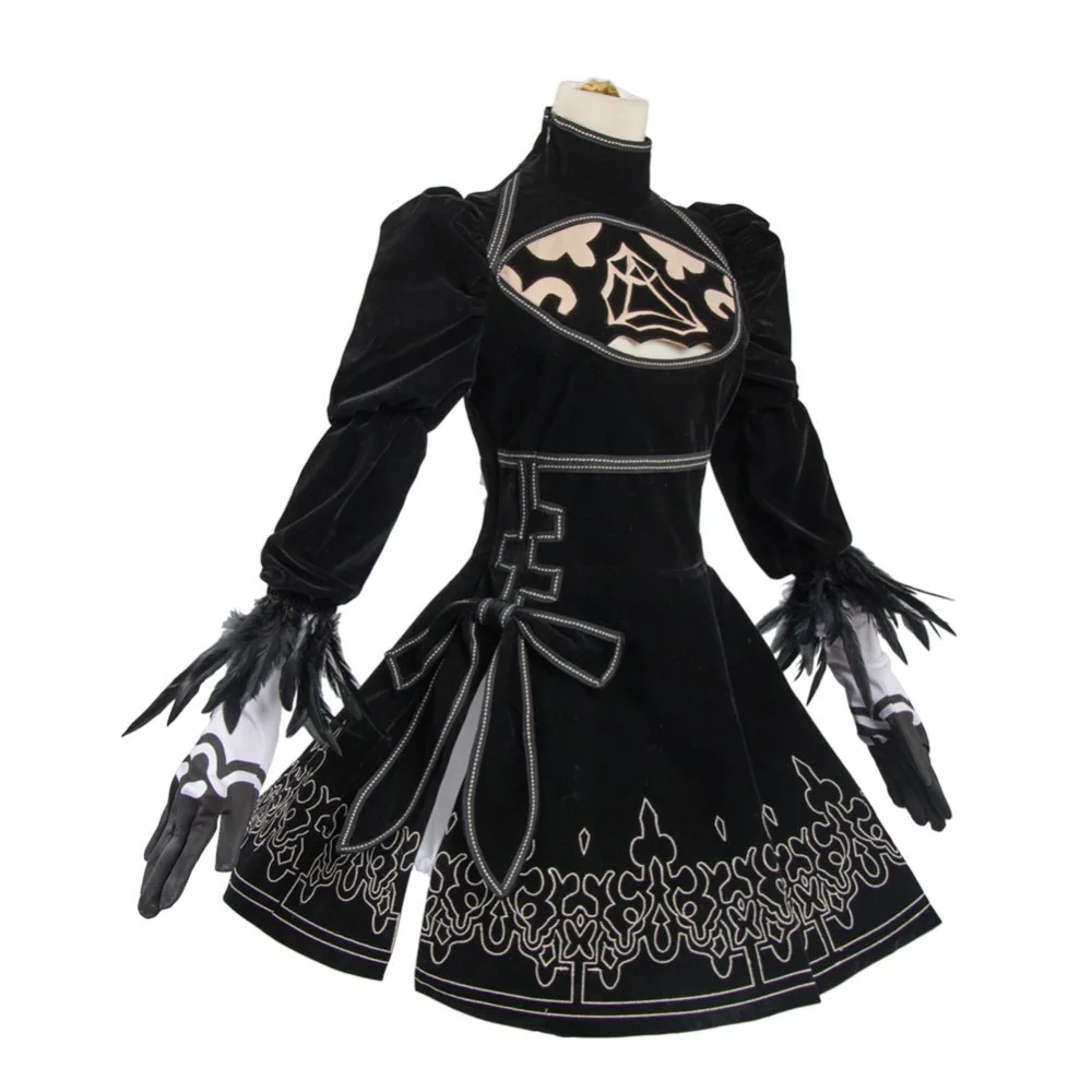 NieR Automata 2B Косплей Cosutme парик для волос Униформа черное платье для женщин Взрослый Хэллоуин игровой костюм для косплея на заказ