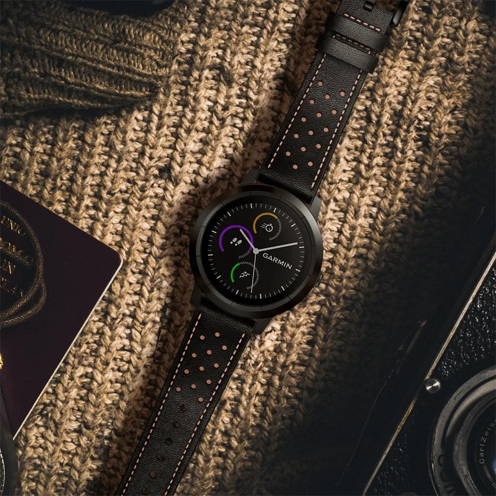 Cave стиль кожаный ремешок для наручных часов сменный ремешок для Garmin vivoactive Смарт часы браслет для ношения Аксессуары#626