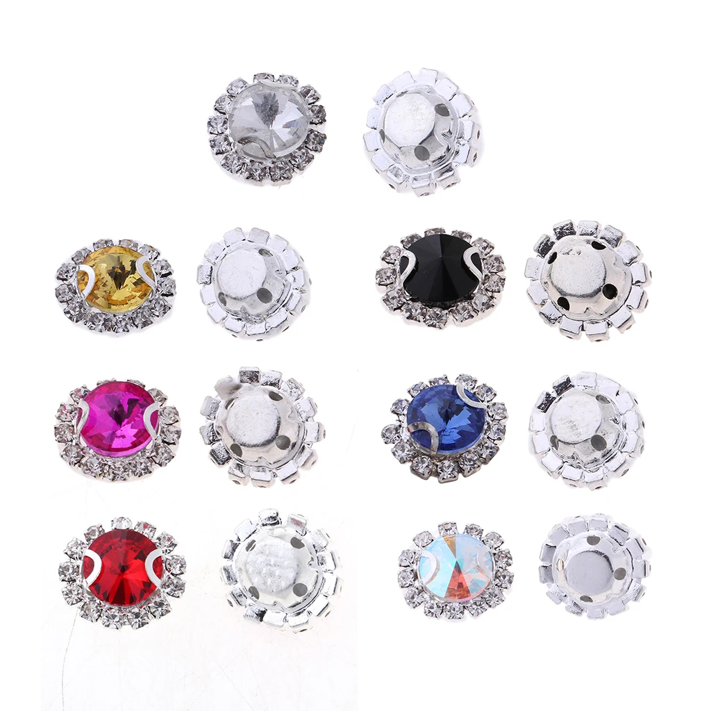20Pcs Glass Rhinestone Sewing On Clothes Wedding Dress DIY Fashion Rhinestone Decoration Sticker Sewing Accessories