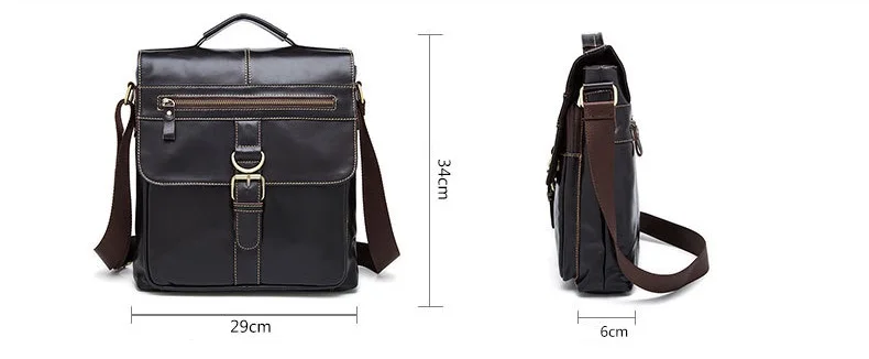 MJ Men's Bags High Quality Genuine Leather Messenger Bag Male Bags Original Real Leather Crossbody Bag Shoulder Handbag (3)