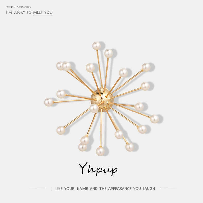 

Yhpup 1 PC Fashion Exaggerated Fireworks Stud Earrings Charm Imitation Pearl Personalized Women Party Punk Night Club Earrings