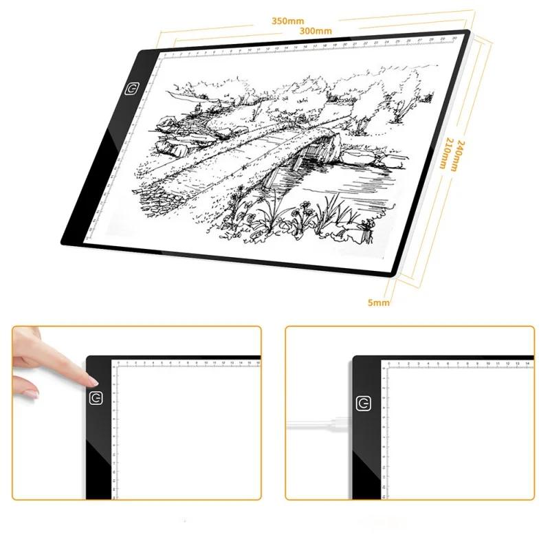 Artcraft Sketch Board Copy Table And Scale LED Board Anime Sketch Calligraphy Practice Word Light Board Three Files Dimming