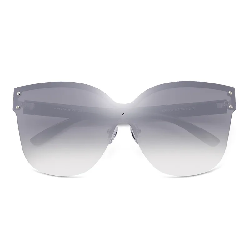 JM негабаритных без оправы большой одна деталь женские поляризационные солнцезащитные очки с градиентом рамы ShadesSunglasses для женщин - Цвет линз: Gradient Silver