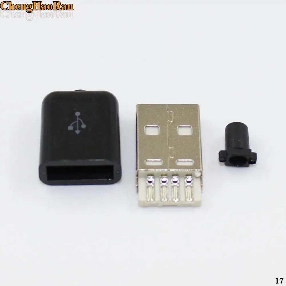 ChengHaoRan 500 шт./лот USB 2,0 A Тип Мужской плюс разъем для DIY OEM Белый цвет лучшая цена