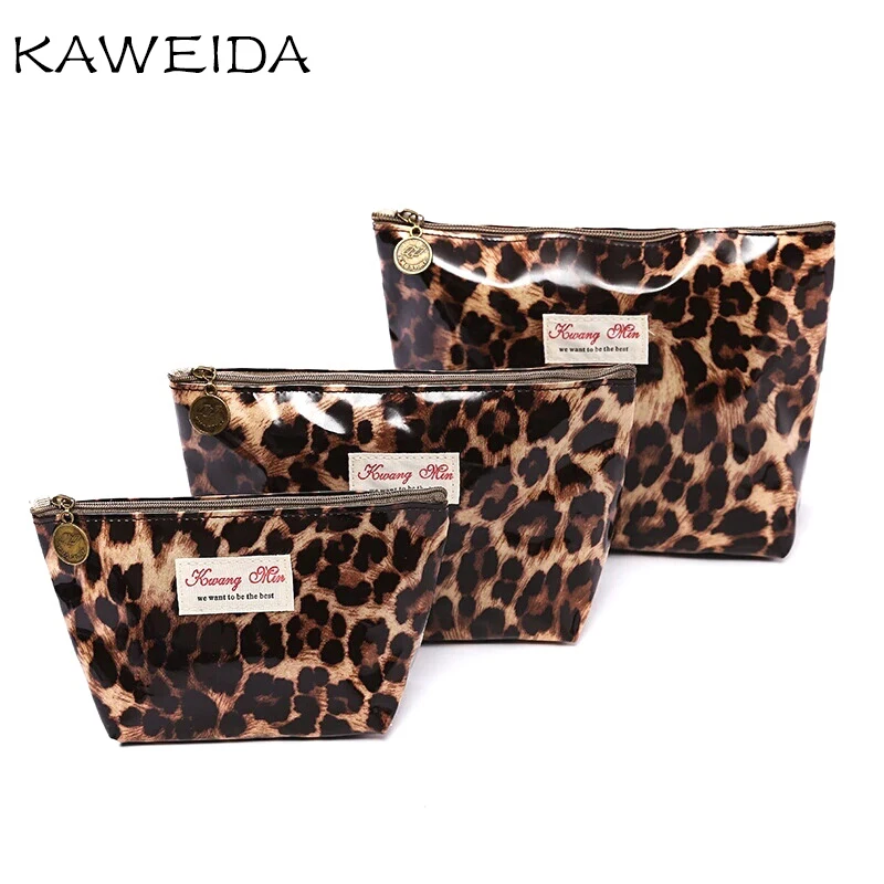 

Fashion Leopard Clutch Waterproof Cases Cosmetic Bags Women Zipper Makeup Bags Organizer Make Up New Arrival Handbags Traveling