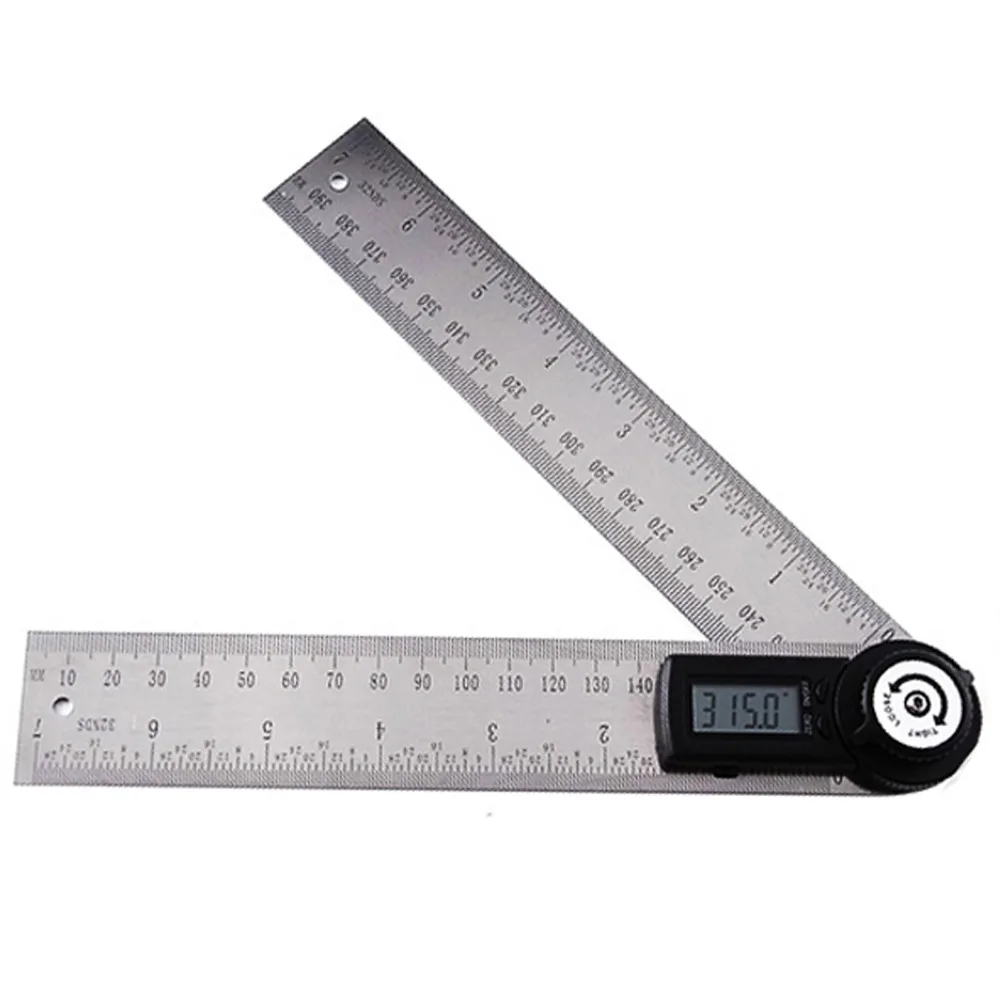 Portable Digital Protractor Angle Finder 0-200mm//7Inches Goniometer Ruler 2-in-1