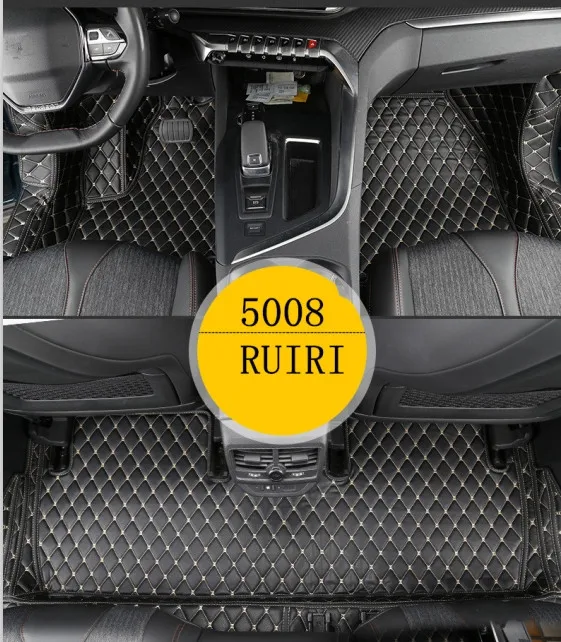 High quality mats! Special car floor mats for Peugeot 5008 5 seats 2019