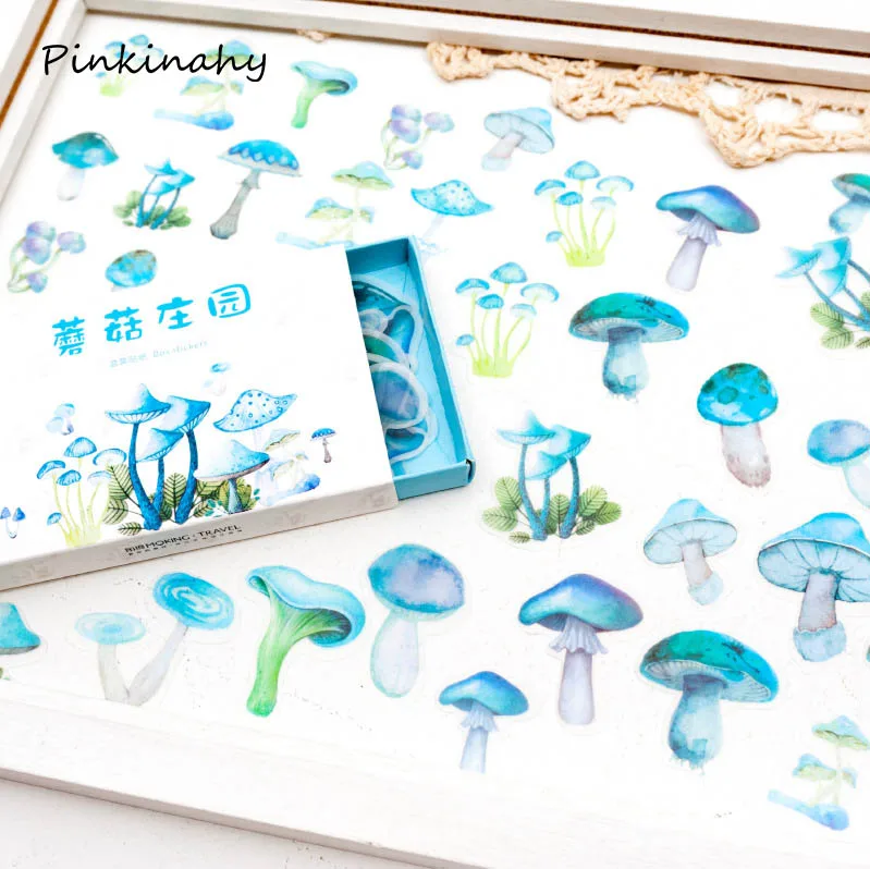 

60 pcs/lot Retro Mushroom Plants Travel Paper Sticker Decoration Diary Scrapbooking Label Sticker Kawaii Korean Stationery