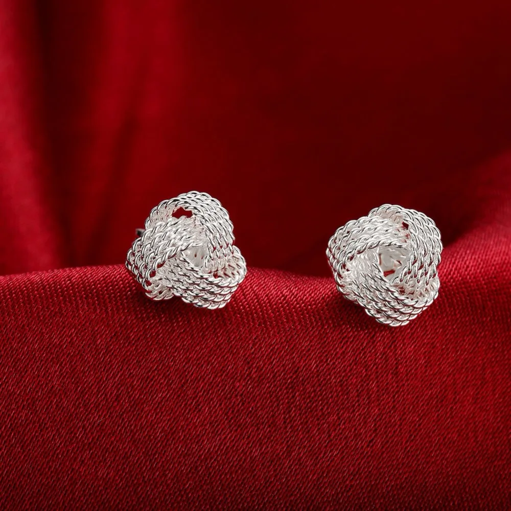 

Hot Selling Silver Earrings 925 Jewelry Soft Winding Circle Stud Earrings For Women Girl New 2019 Trendy Jewelry