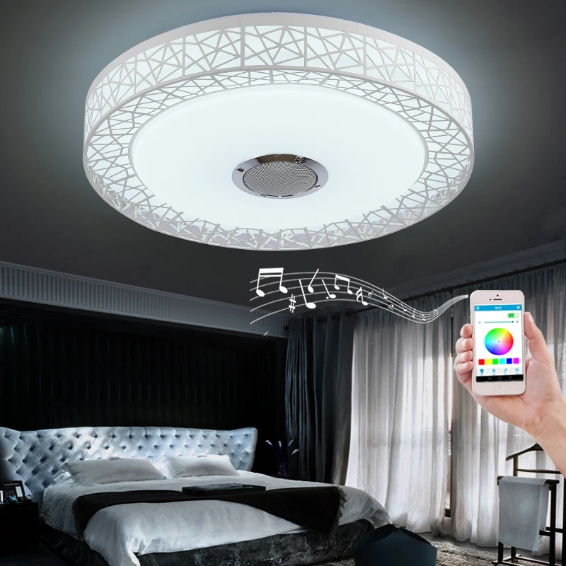 

Simple creative (Bird's nest) smart Bluetooth ceiling lamp living room lamp bedroom APP + remote control led round light