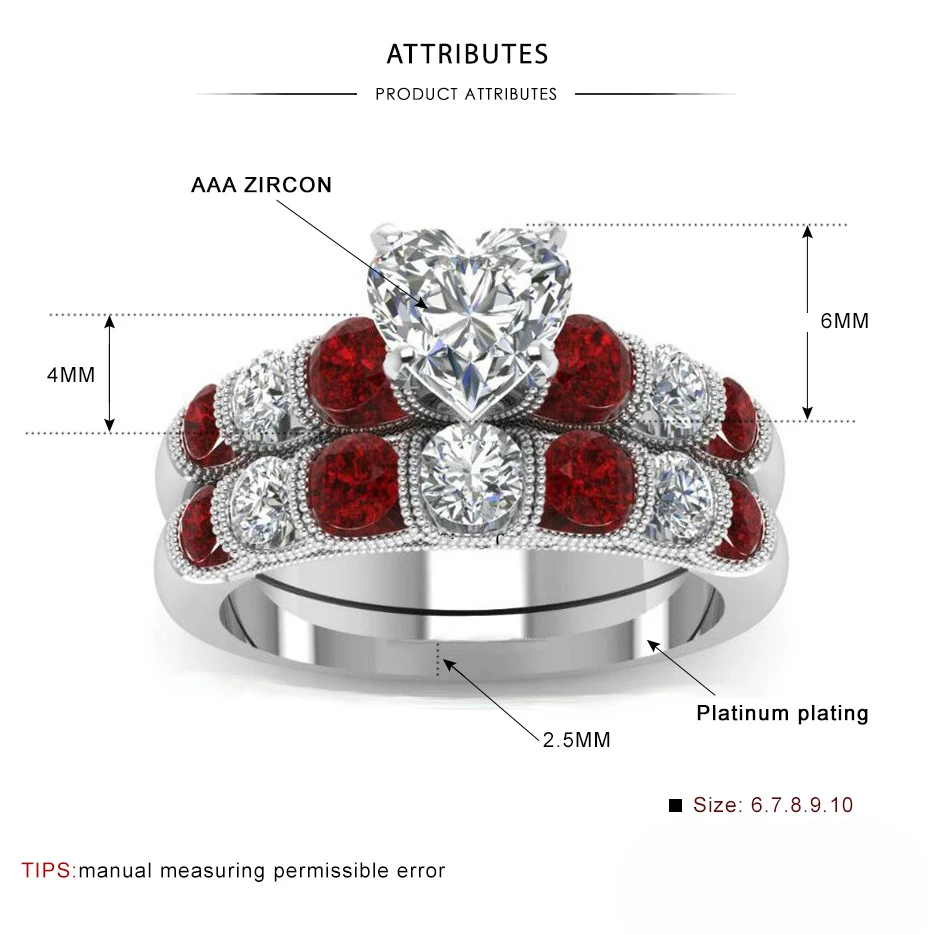 wedding rings set for women sterling silver jewelry (3)