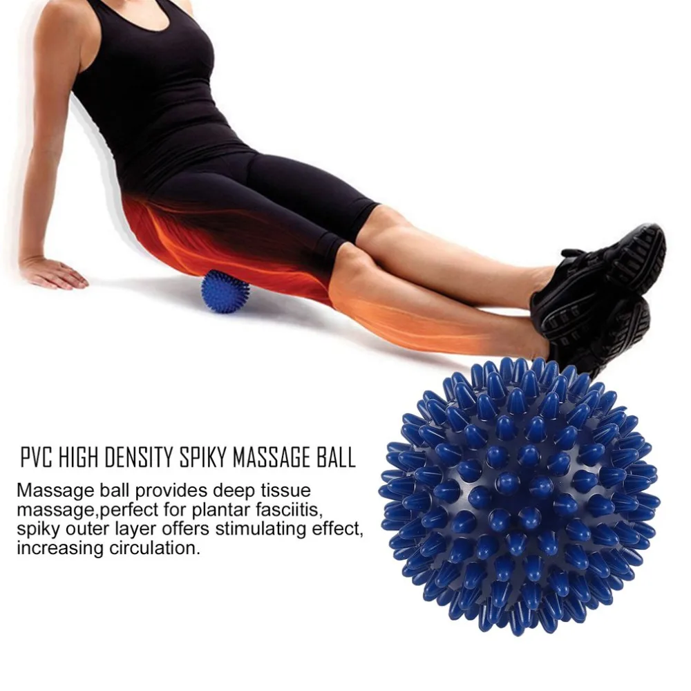 ПВХ высокой плотности колючий массажный шарик боль в ногах& подошвенный фасциит рельевер лечение мяч с пупырышками массаж акупрессур мяч