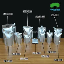 50 мл-2000 мл майлар из алюминиевой фольги, стоячий носик, 20 шт, для наполнения соуса, стирального порошка, для купания, для соуса росы, желе, мешок для напитков