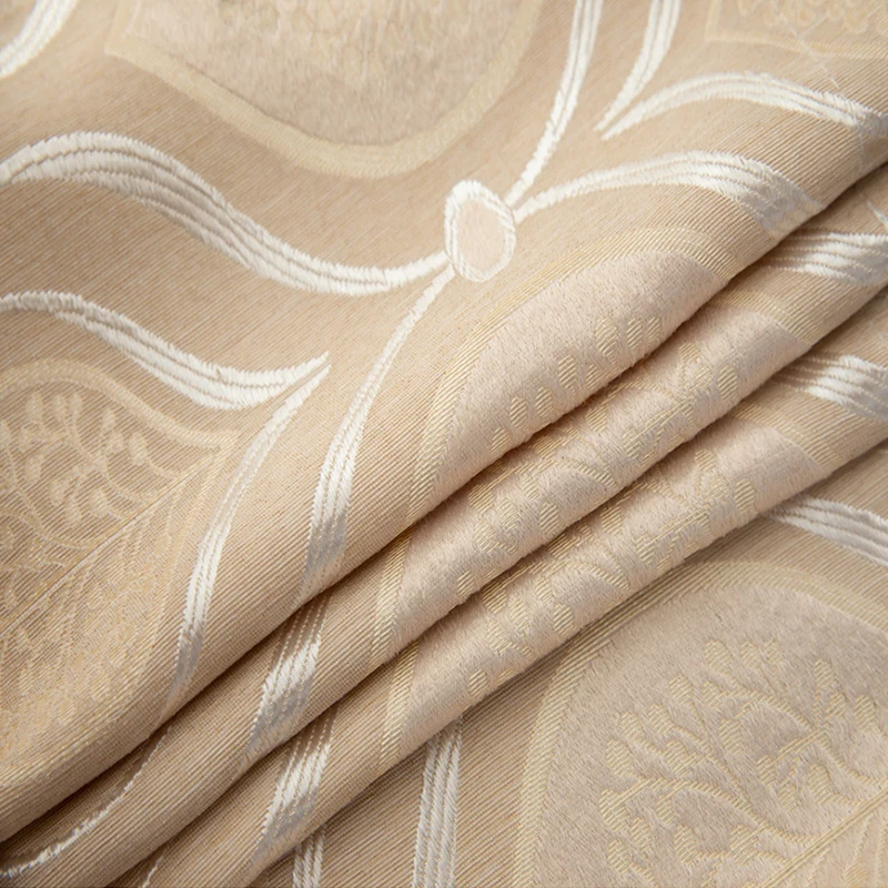 FISH TOWN European Damask Curtains For Living Room Luxury Jacquard Blind Drapes Curtain For Bedroom 70% Shading  Custom Made 6