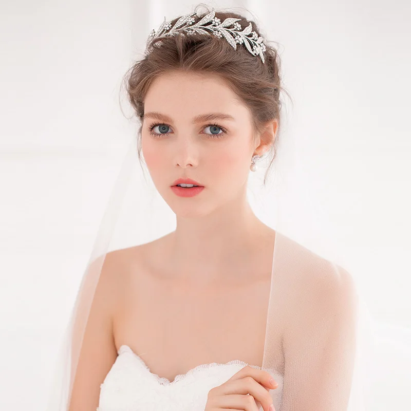 Rhinestone Branches Flower Tiaras And Crowns Wedding Headpiece Bridal Hair Jewelry Accessories Women Tiara Hairwear