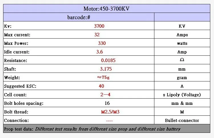 GARTT 3700KV 330W бесщеточный двигатель для 450 Align Trex RC вертолет