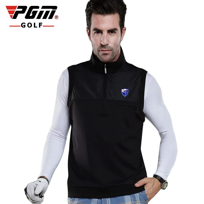 Мужская куртка без рукавов для гольфа, осенняя ветрозащитная жилетка для гольфа на молнии, теплый утепленный жилет, спортивные куртки для гольфа D0513 - Цвет: Черный