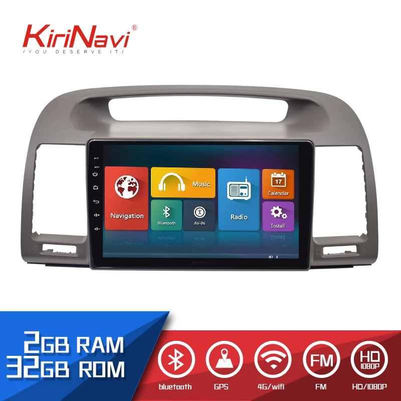 

Kirinavi Car Radio 9" HD Touch screen 2 Din auto android audio dvd player multimedia Navigation for Toyota Camry 2002-2006 Rudio