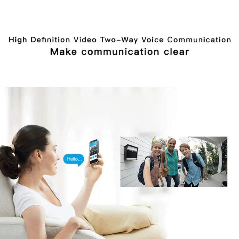 HD 720 P WiFi Визуальный дверной звонок беспроводной звонок с телефонной связью Камера PIR Обнаружение движения Ночной вид видео умный дверной звонок белый