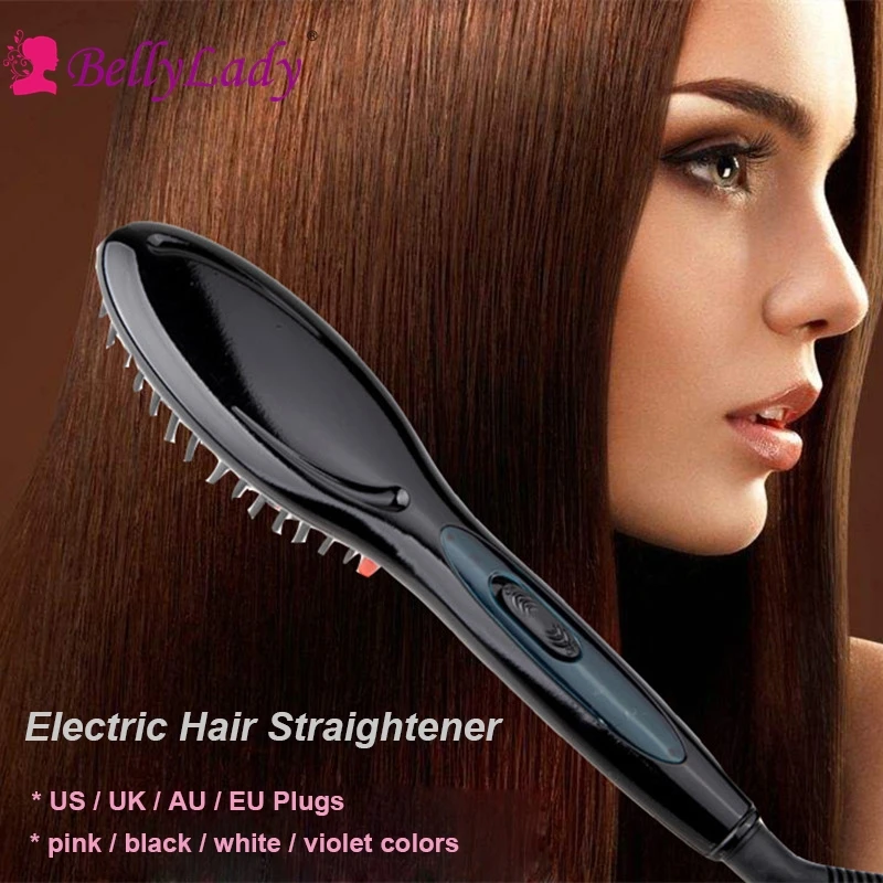 BellyLady Electric Hair Straightener Brush Hair Styling Hair Straightener Comb Auto Straightening Irons Simply Fast Hair