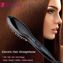 BellyLady Electric Hair Straightener Brush Hair Styling Hair Straightener Comb Auto Straightening Irons Simply Fast Hair
