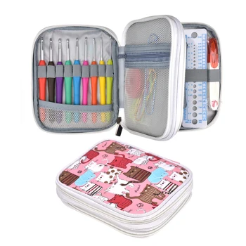 

Mix 21Sizes Crochet Hooks Set 0.6-6.0mm Knitting Needles DIY Stitches Markes Craft Tools Sewing Needle Accessories Set With Case