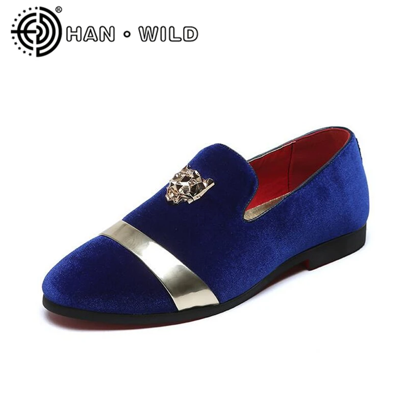 Casamento Ouro vermelho Dos Novos Mocassins Vestido Tigre Com Handmade Flats Fivela azul Homens Da Veludo Sapatos Sapata Festa De Mulher Moda Preto nYgqwOS