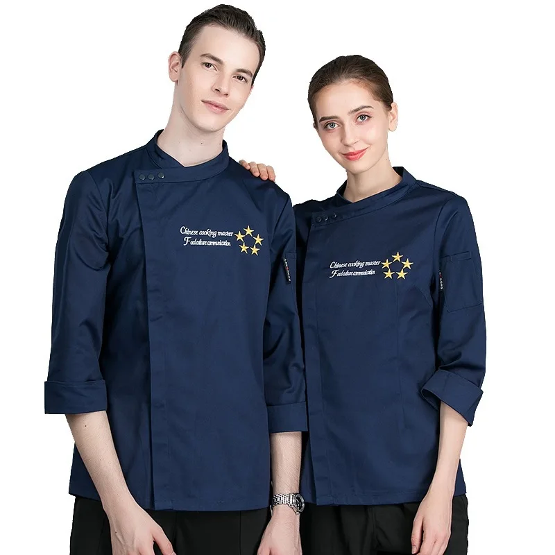 

Hotel Catering Chef Work Clothes Men Women Baking Cake Shop Kitchen Uniform Fast Food Restaurant Cook Long Sleeves Jacket H2031