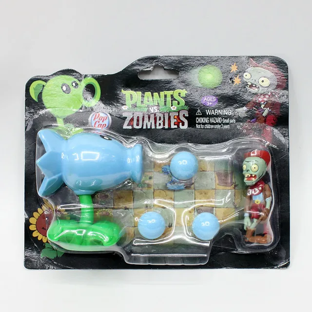 Action Figure PVZ Plants VS Zombies PVC 10cm Peashooter Agriculture Gun
