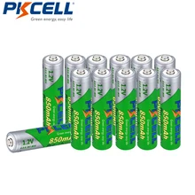 12 шт PKCELL Ni-MH AAA аккумуляторная батарея aaa 850mAh 1,2 V Низкий саморазряд 3A аккумуляторные батареи