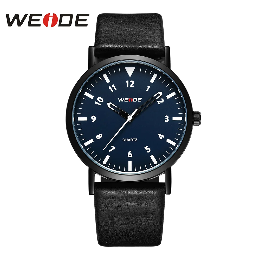 

WEIDE Hot Sale watch PU Black Strap Analog quartz men luxury sport Clock fashion casual Water Resistant Business automatic watch