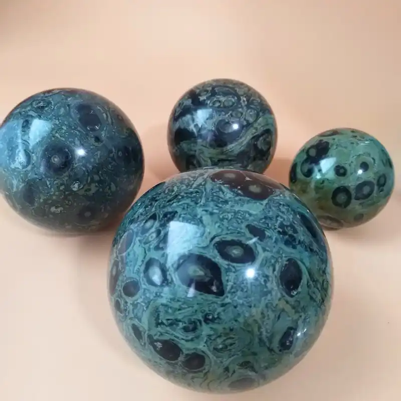 9 cm natural verde pavao pedra bola