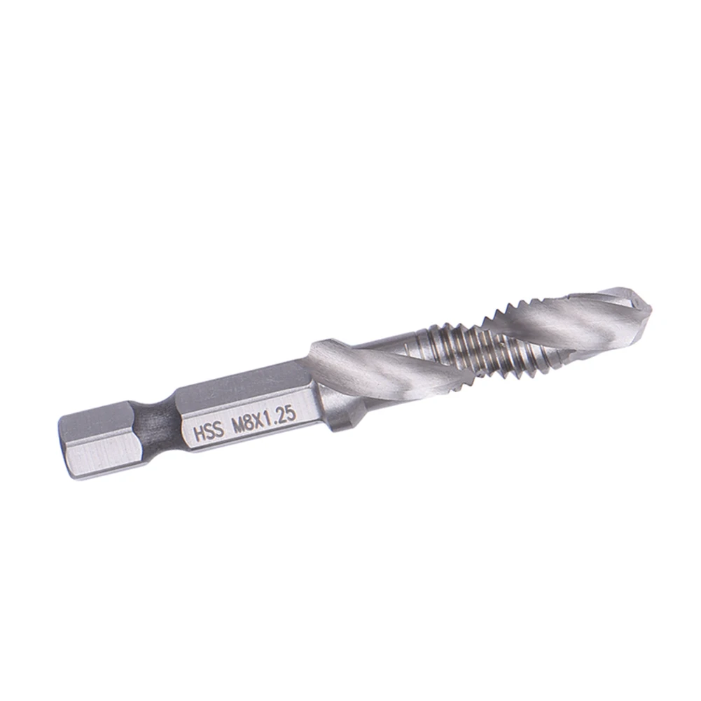 Silver Hand Screw Thread Metric Taps Drill Bits M3 M4 M5 M6 M8 M10 Hex Shank HSS Tap Drill Hand Tools