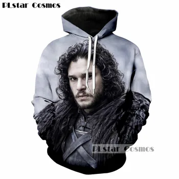 

PLstar Cosmos Game of Thrones Jon Snow King 3D Character Printed Men/Women Hoodies Casual Mans hoodie Cool Hipster Sweatshirt
