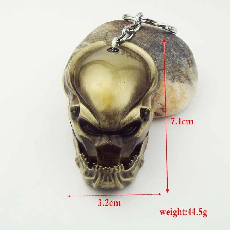 Joyería alienígena depredador llavero de moda anillo de la joyería para hombres llaveros porta-chaves porte clef